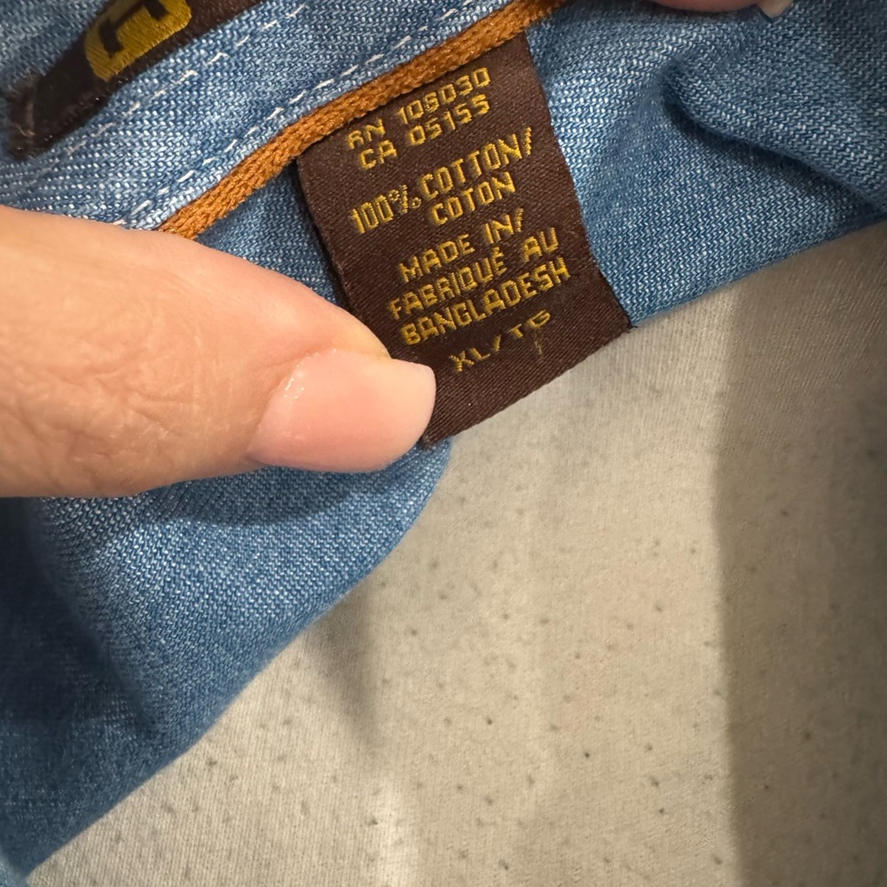 Vintage Corvette Denim‎ Shirt — Harriton — XL — 100% Cotton - Picture 5 of 5